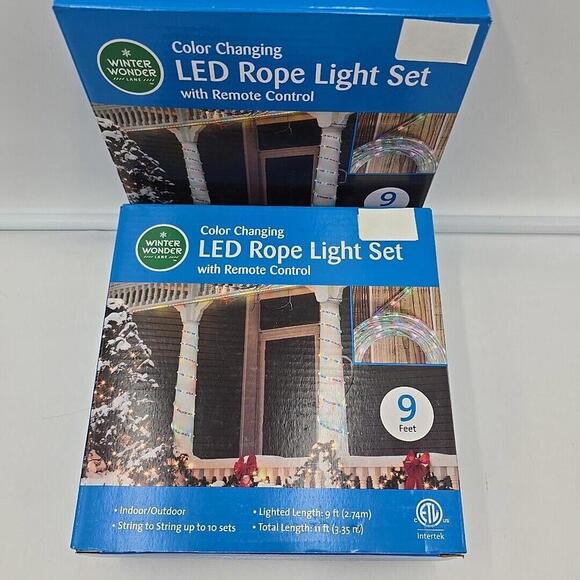 Winter Wonder‎ Lane 9' Color Changing LED Rope Light with Remote Control 2 Boxes - Picture 2 of 10